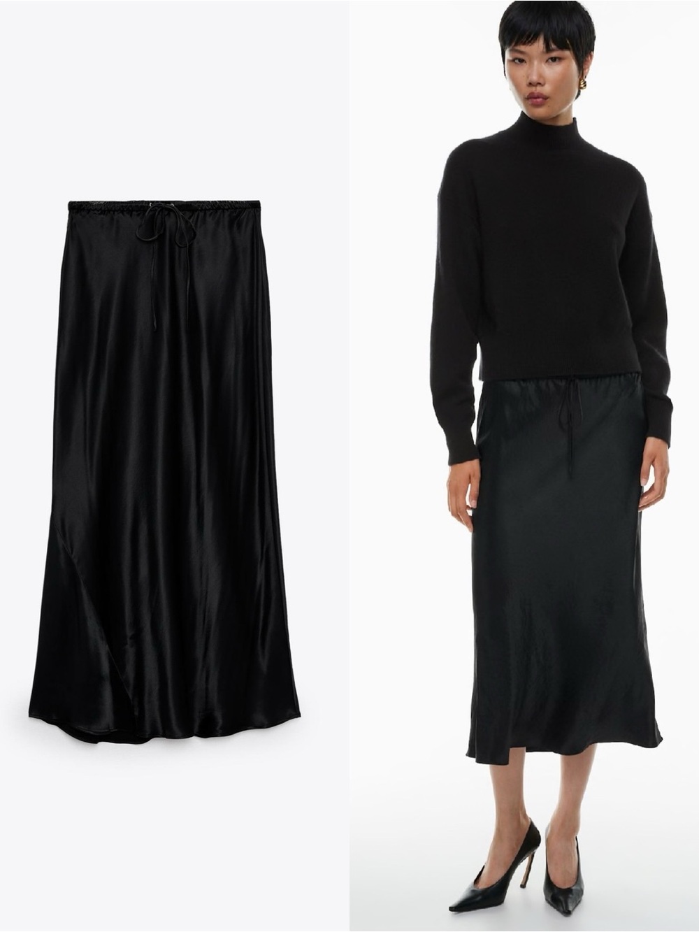 🍂 ZARA SATIN EFFECT SKIRT NWT 🍂